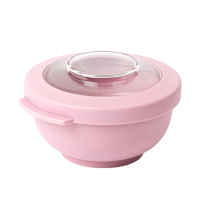 Amuse Life Snack Bowl Met Deksel Roze 200ml