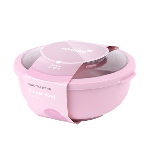 Amuse Life Dinner Bowl Met Deksel Roze 2000ml