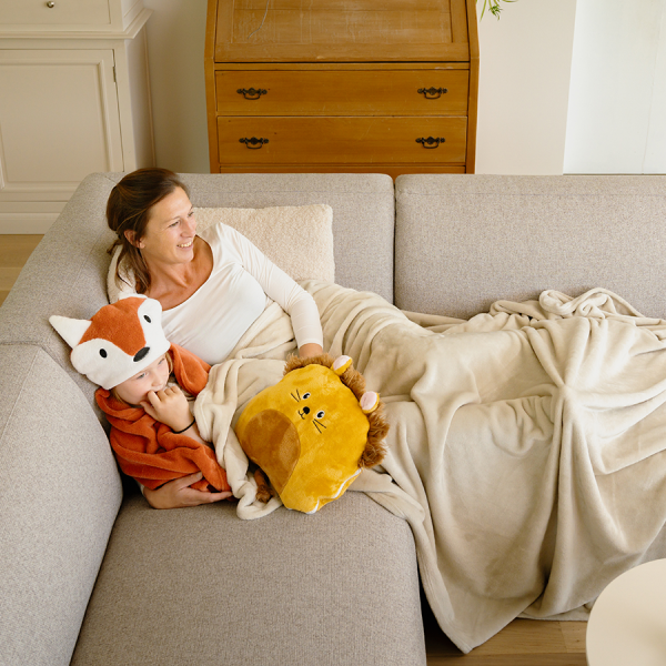 Eden Plaid Kussen Flanel Leeuw 120x160cm