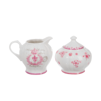 J-Line Melkkan En Suikerpot Wit/Roze