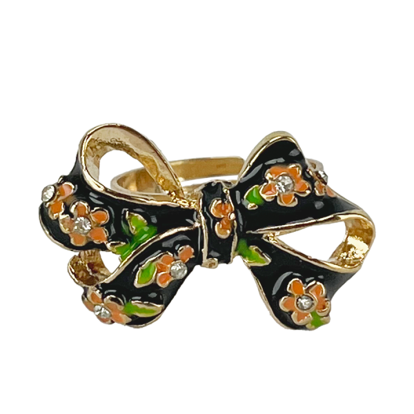 Clayre & Eef Ring Strik Bloemetjes