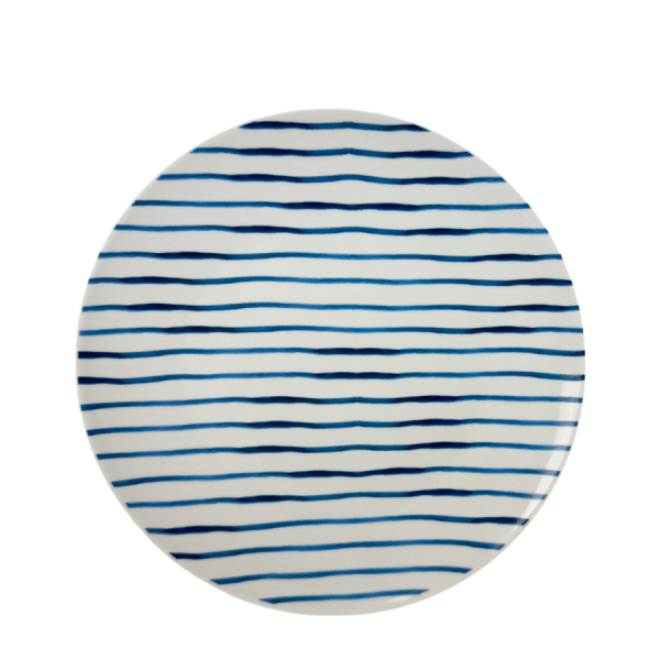 Gusta Bord Strepen Blauw Ø20cm