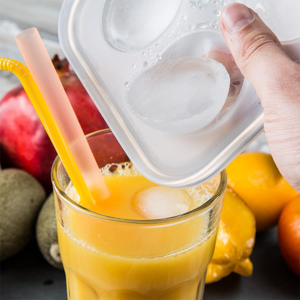 Levivo Ijsblokjesvorm Siliconen Halve Cirkel 8 Blokjes Wit