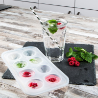 Levivo Ijsblokjesvorm Siliconen Halve Cirkel 8 Blokjes Wit