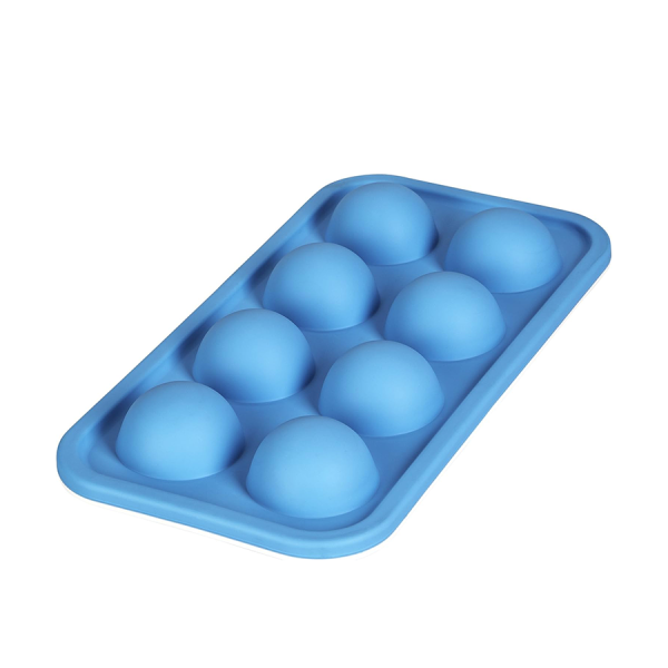 Levivo Ijsblokjesvorm Siliconen Halve Cirkel 8 Blokjes Blauw
