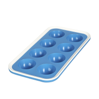 Levivo Ijsblokjesvorm Siliconen Halve Bol 8 Blokjes Blauw