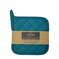 Pannenlap Turquoise 18x18cm 2 stuks