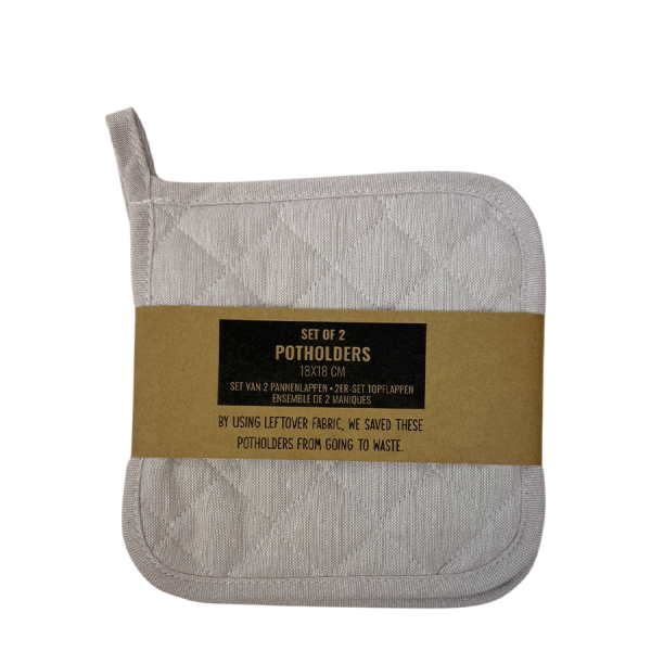 Pannenlap Crème 18x18cm 2 stuks