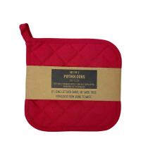 Pannenlap Rood 18x18cm 2 stuks