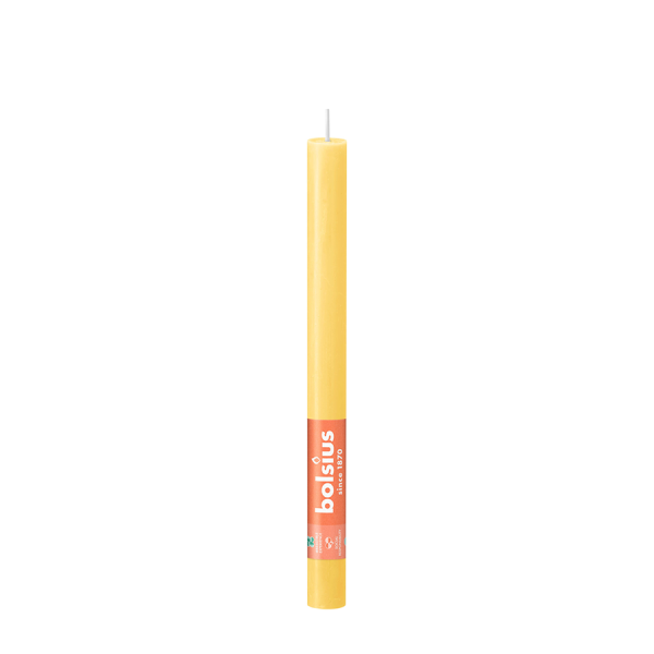 Bolsius Dinerkaars Rustiek Zonnig Geel 270/23mm