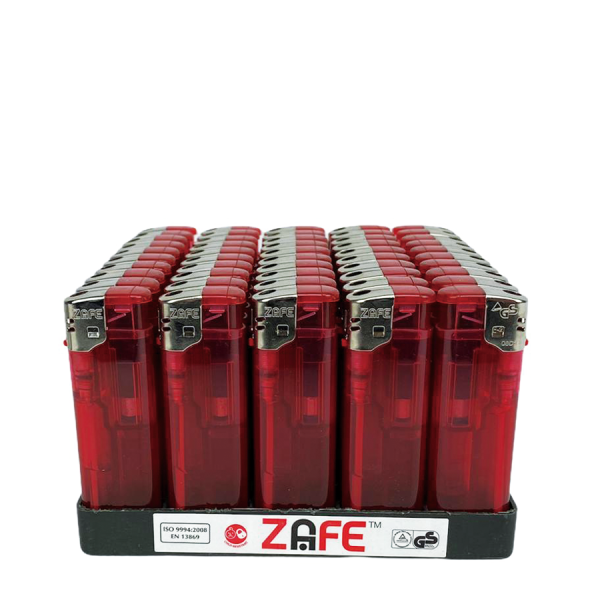 Zafe Aansteker Elektrisch Transparant Rood