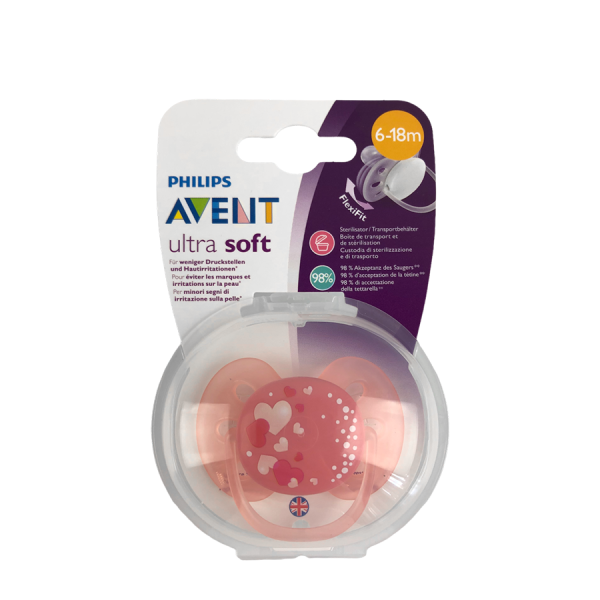 Philips Fopspeen Avent Ultra Soft Roze