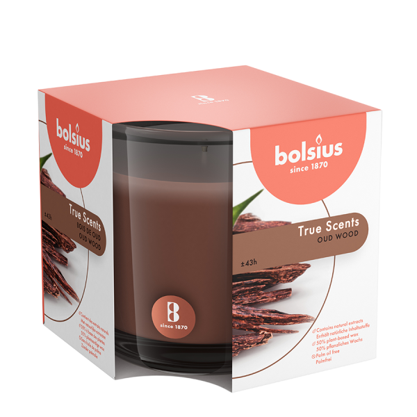 Bolsius Geurglas True Scents Oud Wood 95/95mm