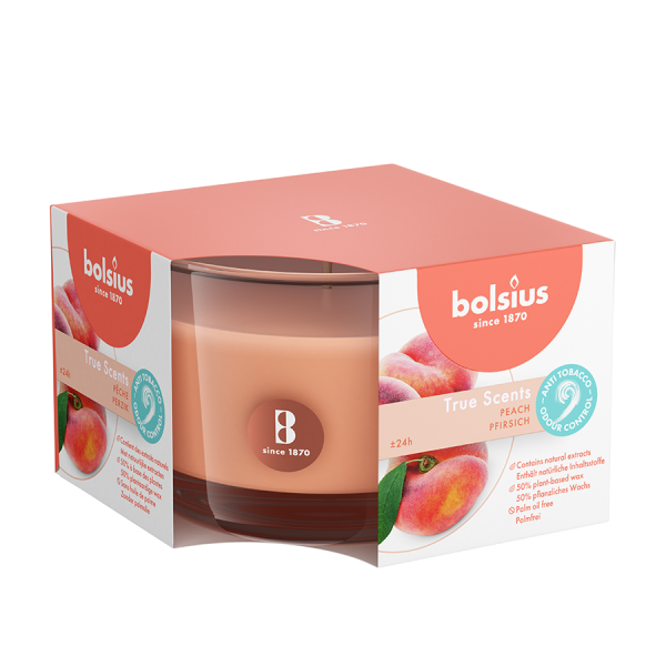 Bolsius Geurglas True Scents Peach 63/90mm