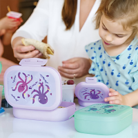 Amuse Snackbox Small Rond Paars Octopus