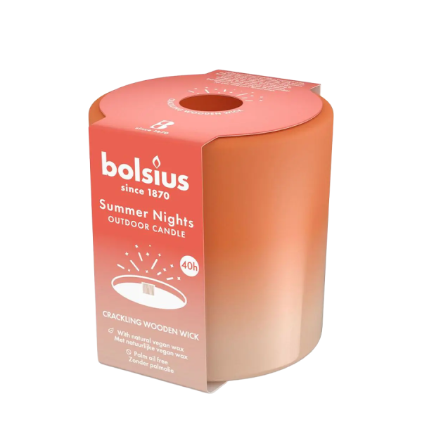 Bolsius Outdoor Glas Summer Nights Ivoor 62/106mm