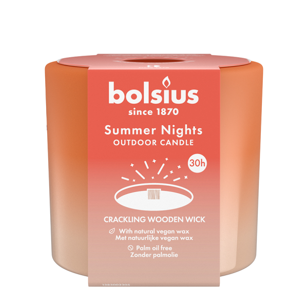 Bolsius Outdoor Glas Summer Nights Ivoor 62/106mm