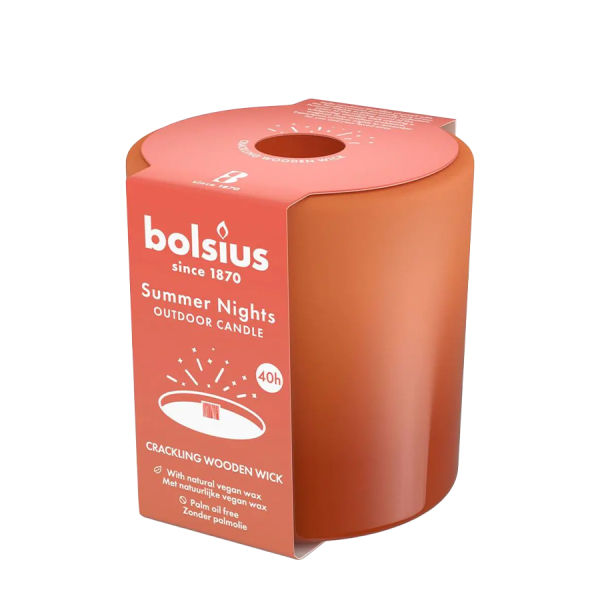 Bolsius Outdoor Glas Summer Nights Terracotta 62/106mm