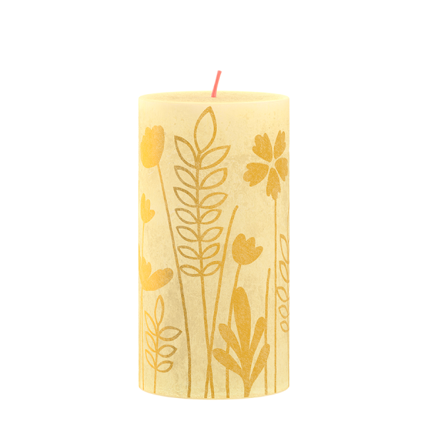 Bolsius Rustic Stumpcandle Silhouette Sunny Edition Yellow butterfly 130/68mm