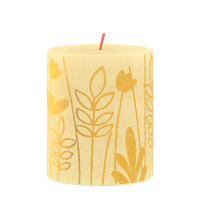 Bolsius Rustieke Stompkaars Silhouette Sunny Edition Botergeel 80/68mm