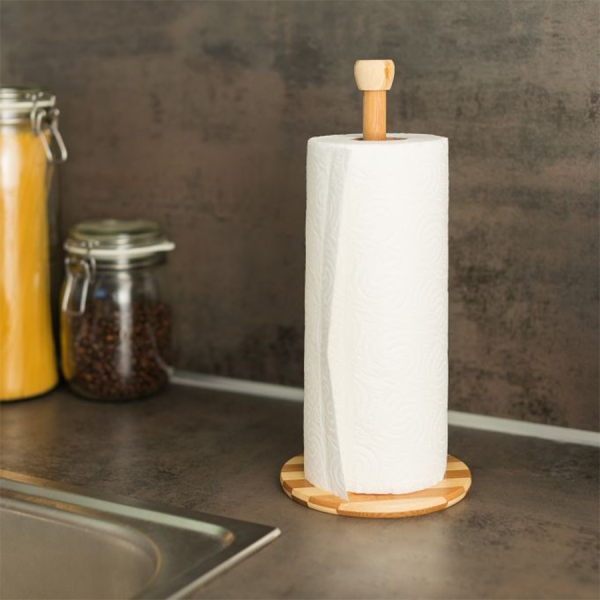 Relaxdays Keukenrolhouder Bambus 32cm