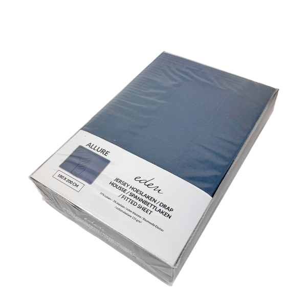 Eden Jersey Hoeslaken Allure Blauw 180 x 200cm