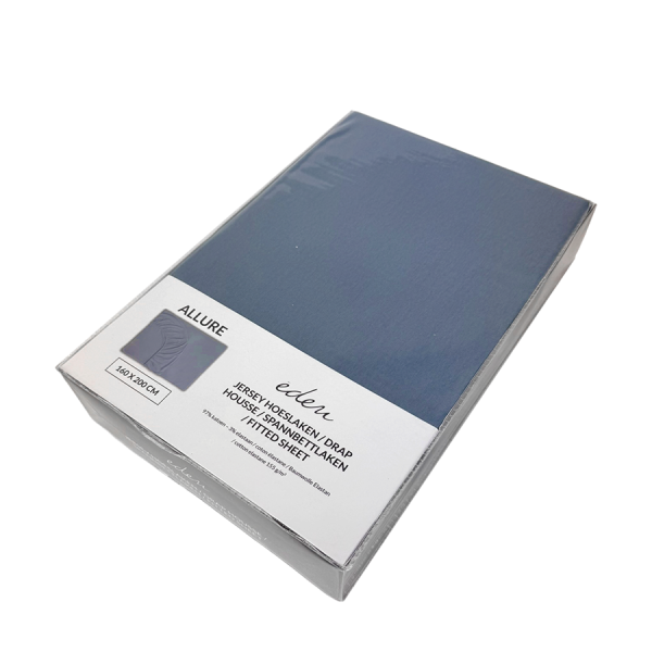 Eden Jersey Hoeslaken Allure Blauw 160 x 200cm