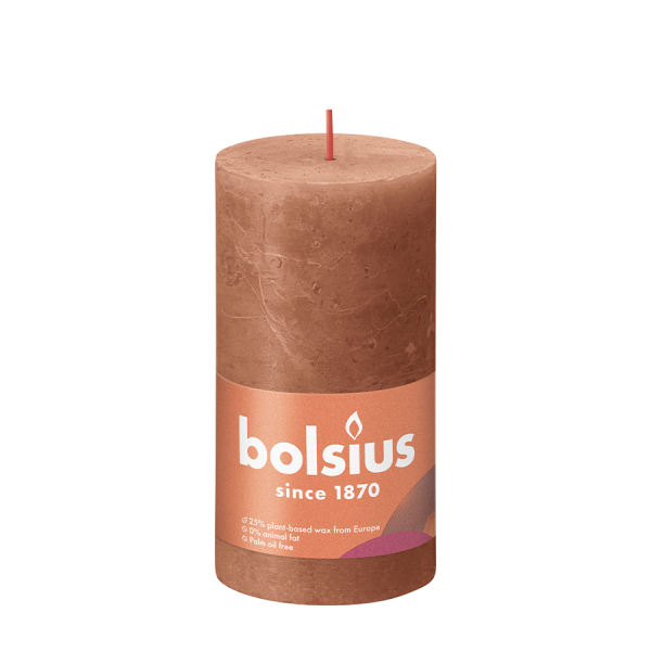 Bolsius Rustieke Stompkaars Rusty Pink 130/68mm