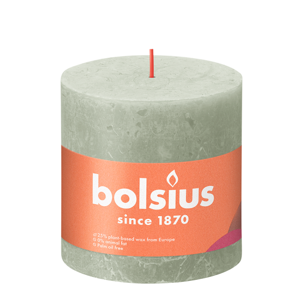 Bolsius Rustieke Stompkaars Foggy Green 100/100mm