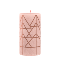 Bolsius Rustieke Stompkaars Silhouette Winter Edition Misty Pink 130/68mm