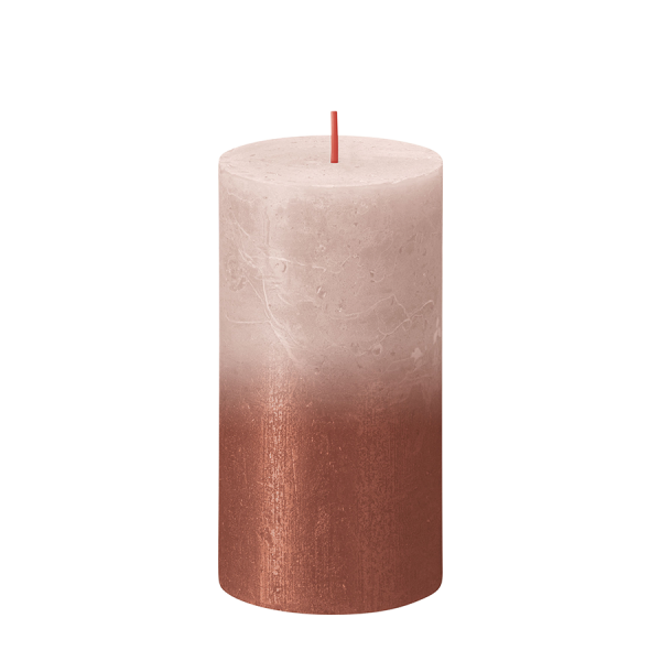 Bolsius Rustieke Stompkaars Sunset Misty Pink + Amber 130/68mm