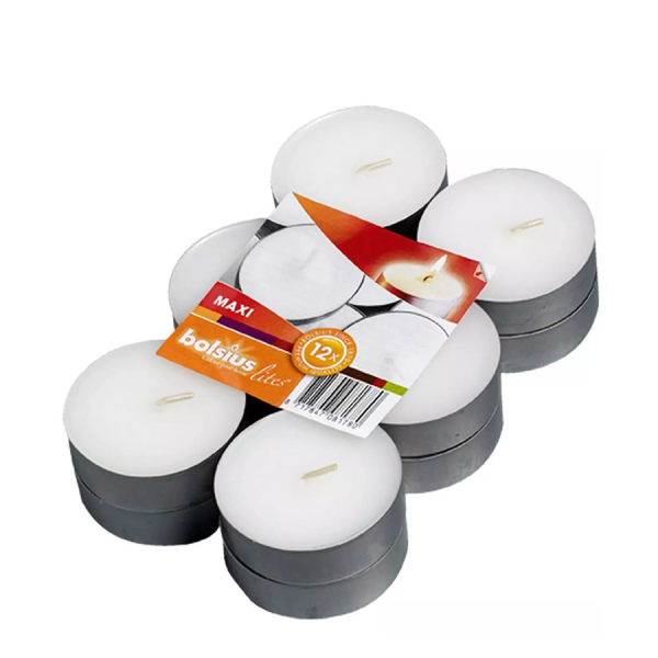 Bolsius Maxi Tea Lights Lites 8 Stunden 12 Stück