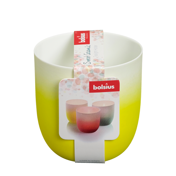 Bolsius Theelichthouder Keramiek Sweet Yellow 75/70mm