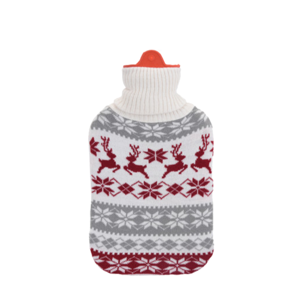 H&S Warmwaterkruik Noorse Trui Wit 2000ml