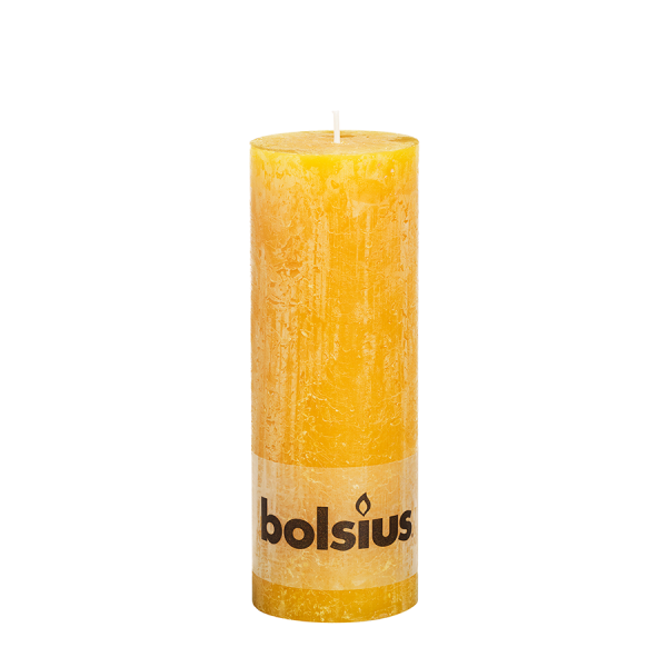 Bolsius Rustieke Stompkaars Oker Geel 190/68mm