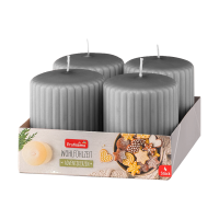 Profissimo Stompkaars Ribbel Metallic Grijs 80/68mm 4 stuks