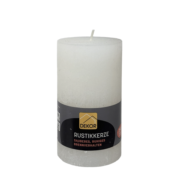 Dekor Rustieke Stompkaars Wit 130/68mm