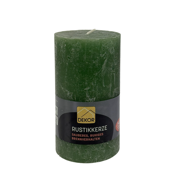 Dekor Rustieke Stompkaars Groen 130/68mm