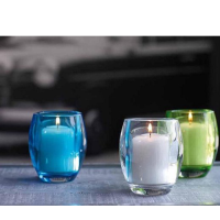 Bolsius Theelichthouder Glas Oval Aqua 77/72mm