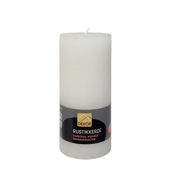 Dekor Stompkaars Rustiek Wit 160/68mm