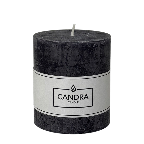 Candra Rustieke Stompkaars Zwart 80/68mm