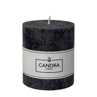 Candra Rustieke Stompkaars Zwart 80/68mm