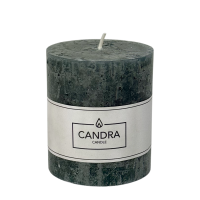 Candra Rustieke Stompkaars Donkergroen 80/68mm