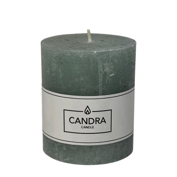 Candra Rustieke Stompkaars Groen 80/68mm