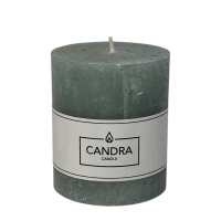 Candra Rustieke Stompkaars Groen 80/68mm