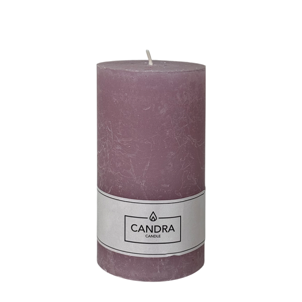 Candra Rustieke Stompkaars Lila 130/68mm