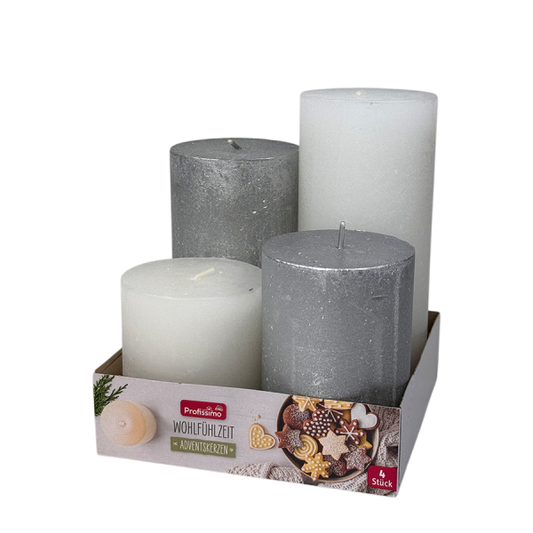 Profissimo Stompkaars Rustiek/Metallic Set Zilver/Wit 4-delig
