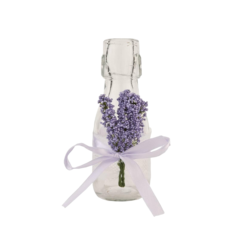 Clayre & Eef Flesje Glas Lavendel Ø6x13cm