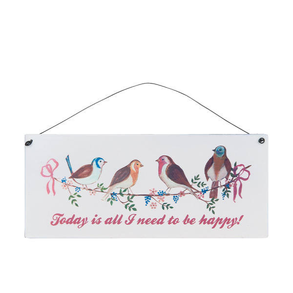 Clayre & Eef Ophangbordje 'Today is all I need to be happy' 25x11cm