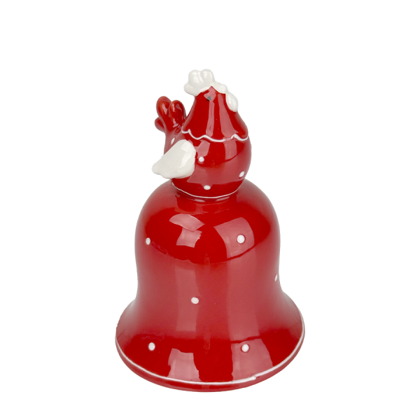 J-line Bel Keramisch Kip Rood Ø8x12cm